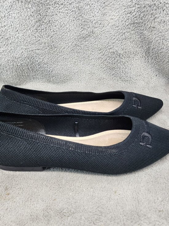 Nanette Lepore Shoes Womens 7.5 Black Pointed Toe Ballet Flats *Read* - Picture 5 of 11